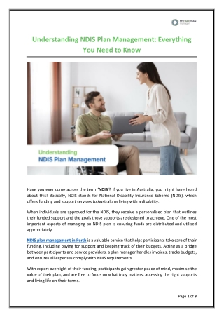 Understanding NDIS Plan Management: Everything You Need to Know