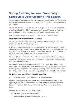Spring Cleaning for Your Smile in Sea Girt
