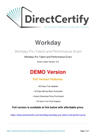 Workday-Pro-Talent-and-Performance Practice Test Questions Answers