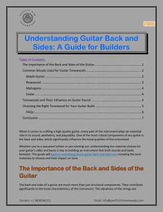 Understanding Guitar Back and Sides: A Guide for Builders