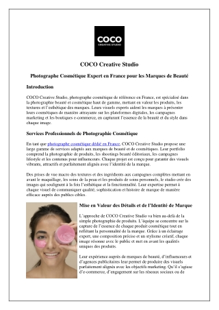 Photographe cosmétique France – COCO Creative Studio