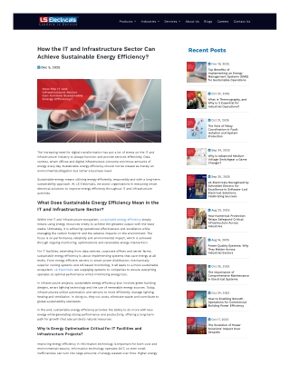 How the IT and Infrastructure Sector Can Achieve Sustainable Energy Efficiency