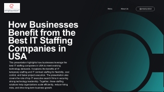 How Businesses Benefit from the Best IT Staffing Companies in USA