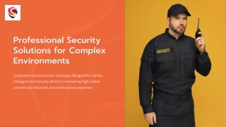 Professional Security Solutions for Complex Environments