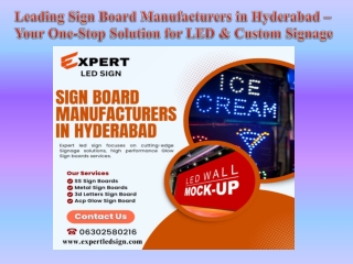 Leading Sign Board Manufacturers in Hyderabad – Your One-Stop Solution for LED & Custom Signage