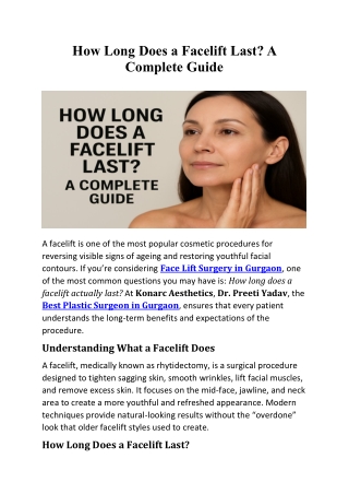 How Long Does a Facelift Last
