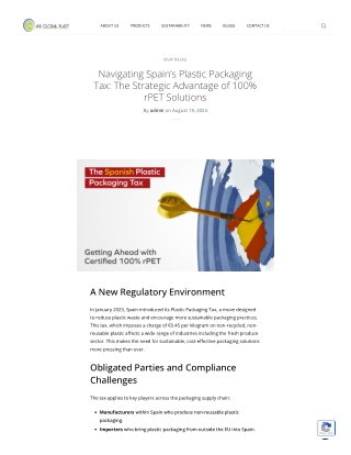 How 100 % rPET Packaging Helps Businesses Navigate Spain’s Plastic Packaging Tax