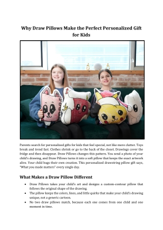 Personalized Draw Pillows - A Unique Gift Kids Love
