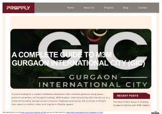 A Complete Guide to M3M Gurgaon International City (GIC)