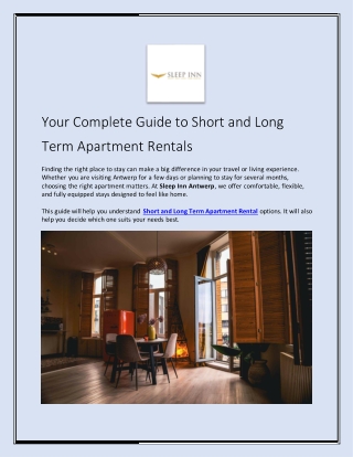 Your Complete Guide to Short and Long-Term Apartment Rentals