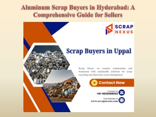 Aluminum Scrap Buyers in Hyderabad A Comprehensive Guide for Sellers
