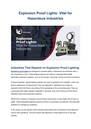 Explosion Proof Lights_ Vital for Hazardous Industries (1)