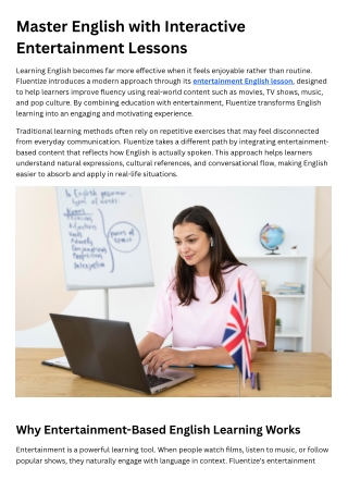 Master English with Interactive Entertainment Lessons
