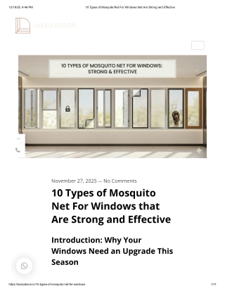 10 Types of Mosquito Net for Windows That Are Strong and Effective