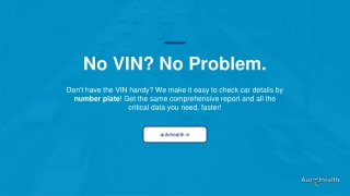 No Vin? No Problem