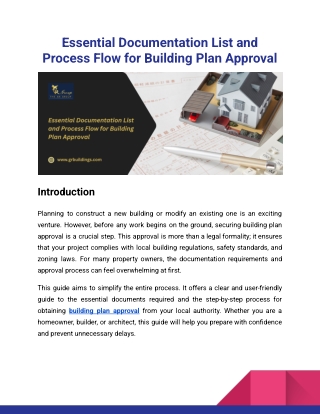 Essential Documentation List and Process Flow for Building Plan Approval_GR Group