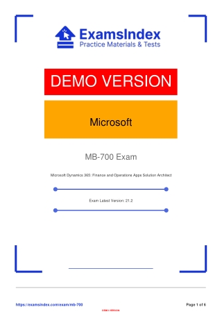 MB-700 Microsoft Dynamics 365 Finance and Operations Apps Solution Architect Exa