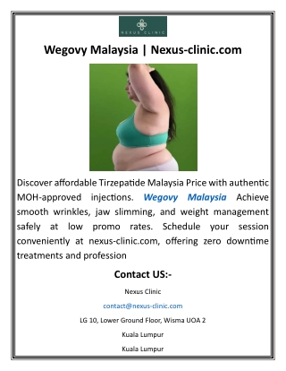 Wegovy Malaysia Nexus-clinic