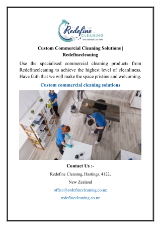 Custom Commercial Cleaning Solutions | Redefinecleaning