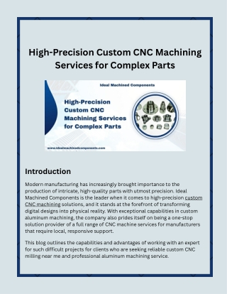 High-Precision Custom CNC Machining Services for Complex Parts