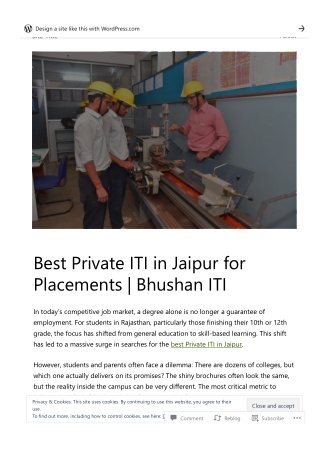 Best Private ITI in Jaipur For Placement Bhushan ITI