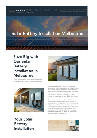 Solar Battery Installation Melbourne