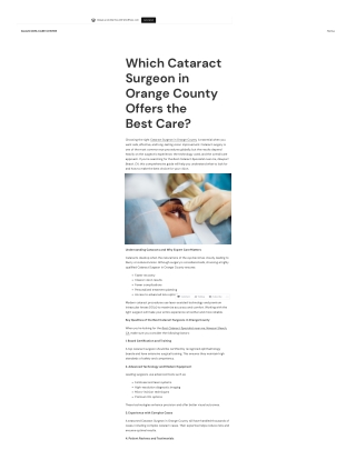 Which Cataract Surgeon in Orange County Offers the Best Care (2)