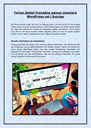 Forma digital framgång genom smartare WordPress