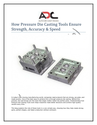 How Pressure Die Casting Tools Ensure Strength (1)