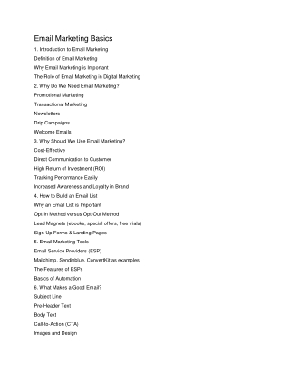 Email Marketing Basics