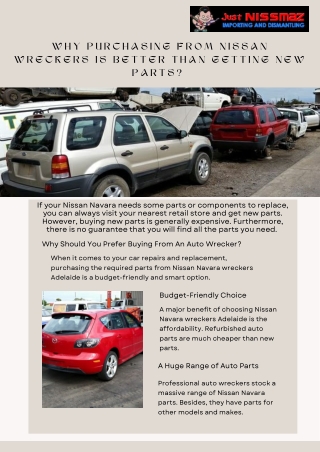 Why Purchasing From Nissan Wreckers Is Better than Getting New Parts