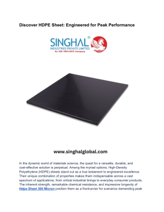 Discover HDPE Sheet_ Engineered for Peak Performance
