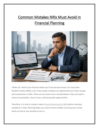 Common Mistakes NRIs Must Avoid in Financial Planning