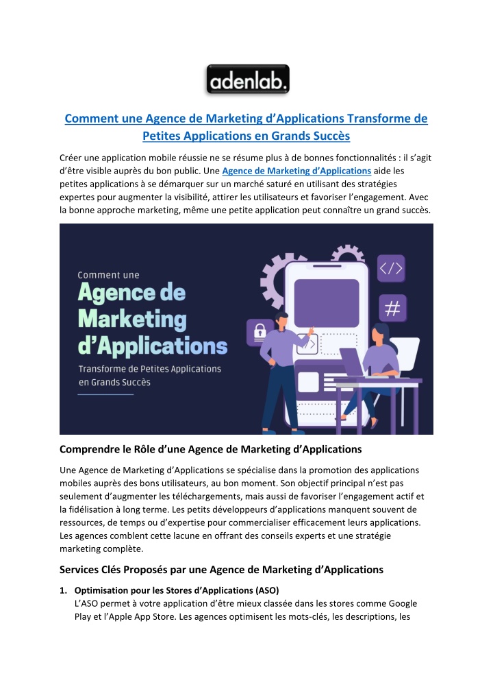 PPT - Comment une Agence de Marketing d’Applications Transforme de ...