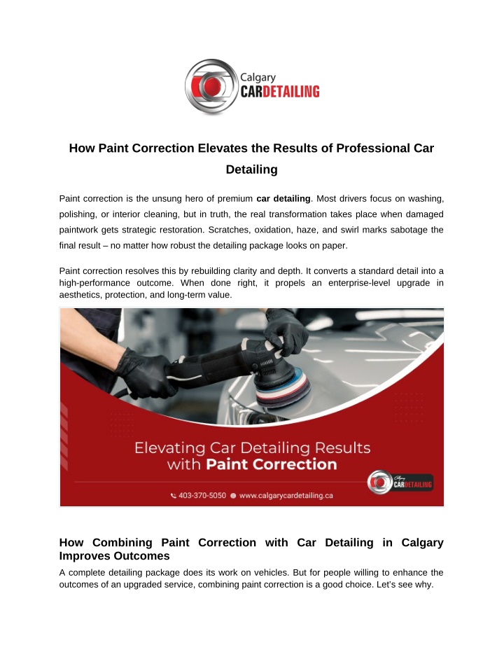 PPT - How Paint Correction Elevates the Results of Professional Car ...