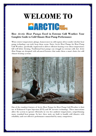 Cold Climate Heat Pumps for Home Comfort