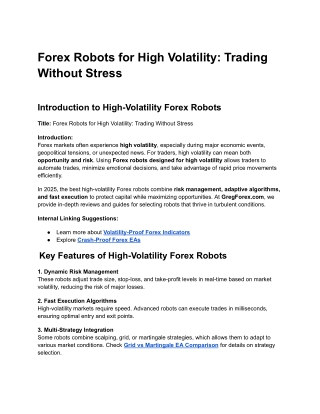 Forex Robots for High Volatility | Trade Market Swings Safely & Stress-Free