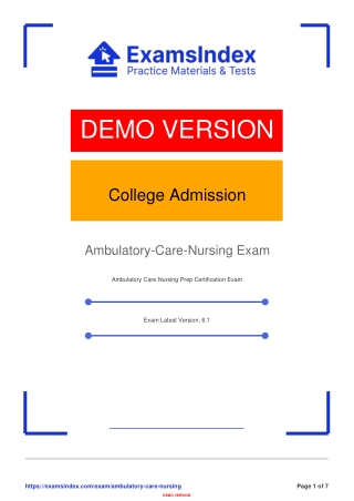 Ambulatory Care Nursing Certification Exam Overview