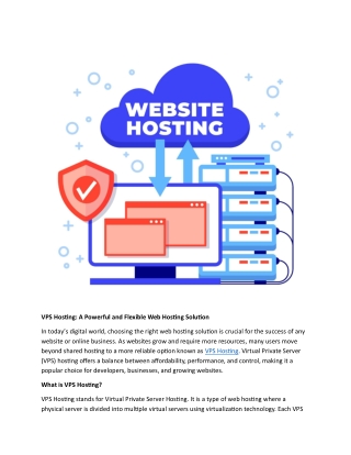 VPS Hosting: Why It’s the Best Choice for Growing Businesses