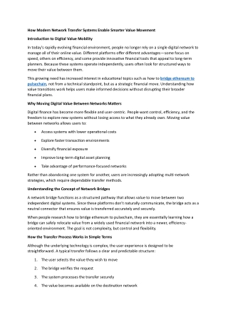 How Modern Network Transfer Systems Enable Smarter Value Movement
