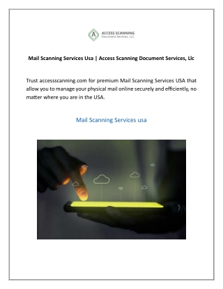 Mail Scanning Services Usa | Access Scanning Document Services, Llc