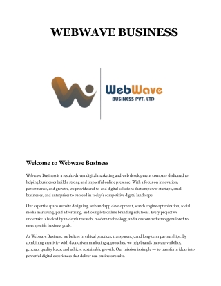 WebWave Business — India’s Trusted Digital Marketing & Web Development Agency