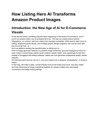How Listing Hero AI Transforms Amazon Product Images