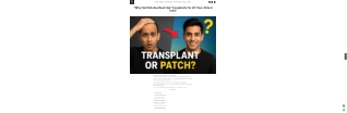 “Why Hair Patches Beat Hair Transplants for 20-Year-Olds in India”