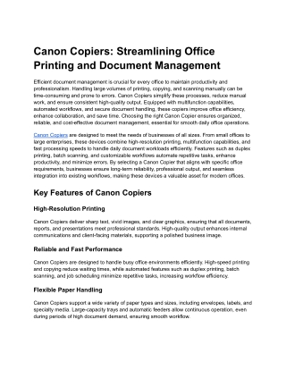 Canon Copiers