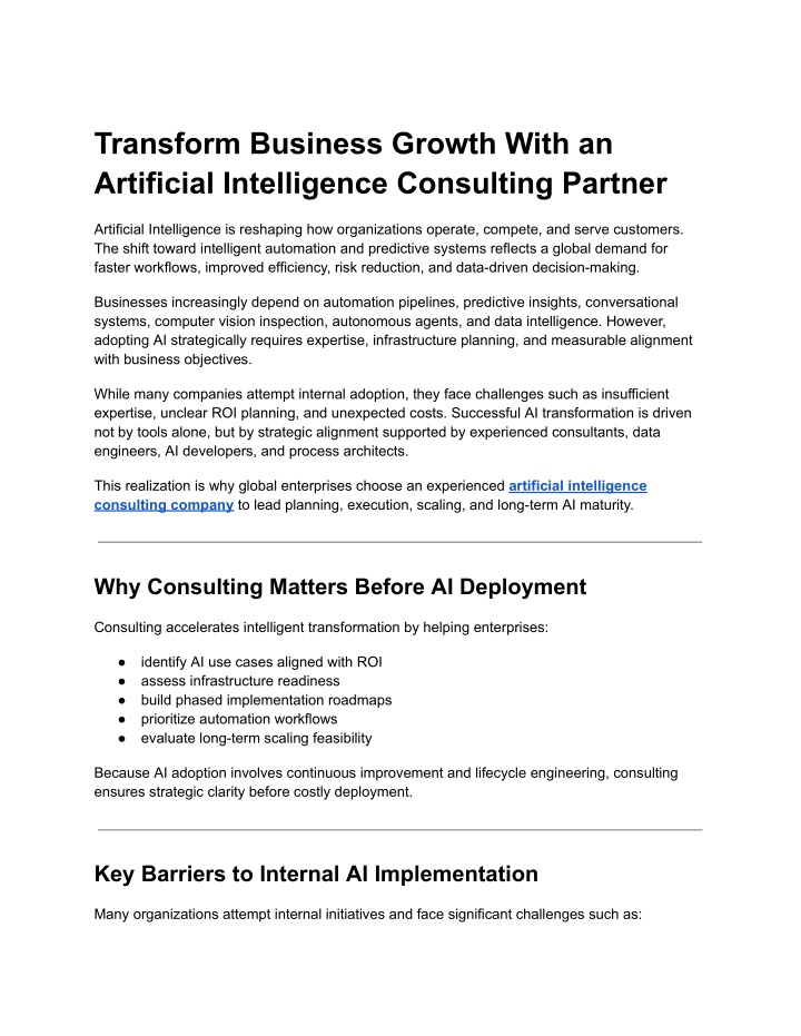 PPT - Transform Business Growth With an Artificial Intelligence ...