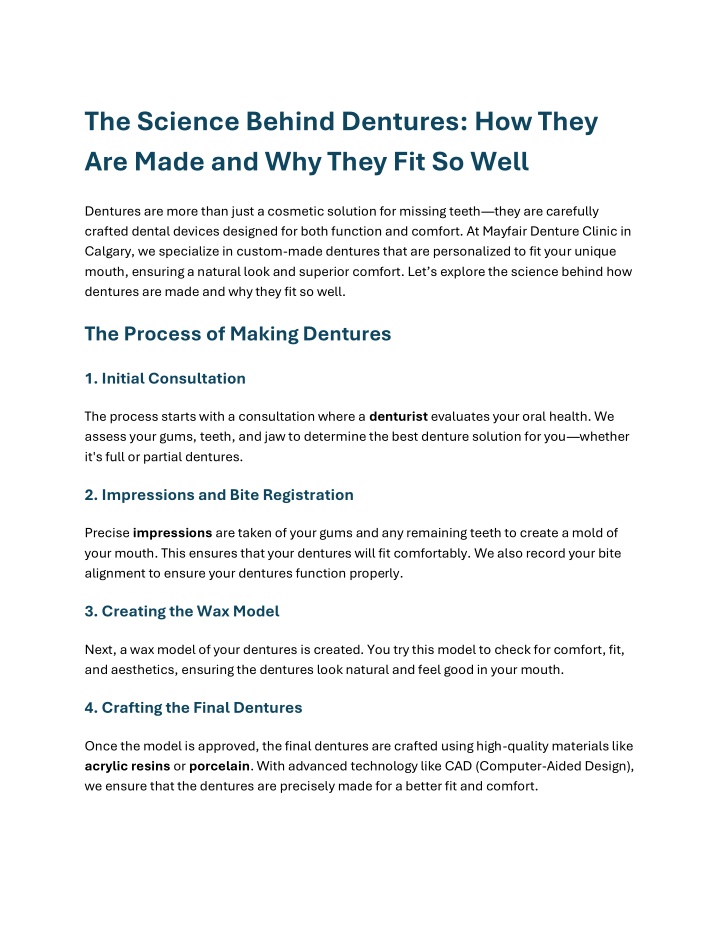 PPT - The Science Behind Dentures How They Are Made and Why They F ...
