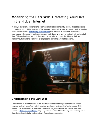 Monitoring the Dark Web_ Protecting Your Data in the Hidden Internet