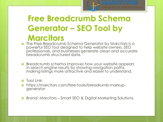 Free Breadcrumb Schema Generator | SEO Structured Data Tool — Marcitors