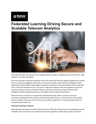 Federated Learning in Telecom Data Ecosystems